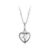925 Sterling Silver Plated White Gold Necklace 40+5cm with 1.8*1.0cm Pendant for Women