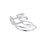 925 Sterling Silver Earrings with CZ and White Gold Plating
