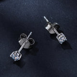S925 Sterling Silver 3mm Moissanite Earrings for Women