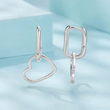 925 Sterling Silver Earrings with Love Pendant for Women