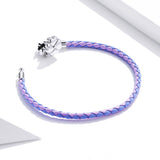 925 Sterling Silver Oxidized Silver Leather 17cm Bracelet