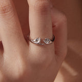 925 Sterling Silver Plated White Gold Ring for Women