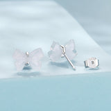 925 Sterling Silver Earrings for Women, 0.8*1.1cm, Plated White Gold