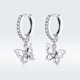 S925 Oxidized Silver Pavé Setting CZ Earrings for Women