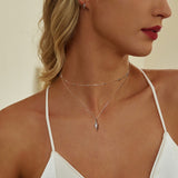 925 Sterling Silver Plated White Gold Adjustable Necklace