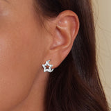 S925 Oxidized Silver 1cm Earrings for Women