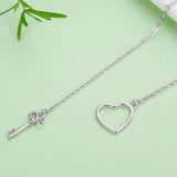 925 Sterling Silver Necklace 55cm with Heart Pendant for Women