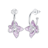 925 Sterling Silver Enamel White Gold Plated Earrings Size 20*14mm