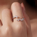 925 Sterling Silver Moissanite 0.06 Carat Ring for Women, Size E