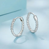 925 Sterling Silver Plated White Gold Earrings Size 1.4x0.2cm for Women
