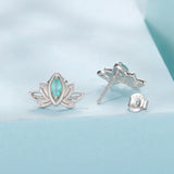 925 Sterling Silver Earrings with Pavé CZ and White Gold Plating, Size 0.9*1.3 cm for Women