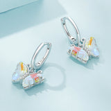 925 Sterling Silver Earrings with Resin, 23x13mm, Plated Platinum for Women