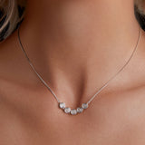 925 Sterling Silver 4mm Moissanite Plated Platinum Necklace for Women