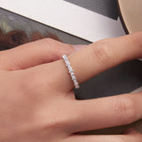 925 Sterling Silver White Gold Plated 0.26cm CZ Ring Size 6.0 for Women
