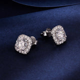 925 Sterling Silver Moissanite 1.0cm Earrings with Pavé Setting for Women