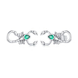 925 Sterling Silver Earrings with Pavé Setting CZ and Oxidized Finish for Women