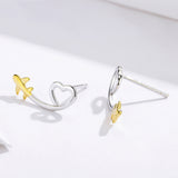 925 Sterling Silver Earrings, 0.6cm, Plated Gold, Plated Platinum for Women