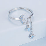 925 Sterling Silver Nano Opal Stone Ring for Women