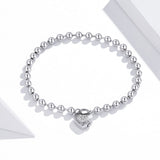 925 Sterling Silver Bracelet with Pavé Setting CZ and Platinum Plating, 17cm for Women