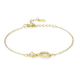 925 Sterling Silver Adjustable Bracelet with Pavé Set CZ for Women