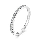 925 Sterling Silver 0.01ct Moissanite Ring in Size 8A