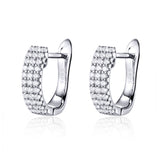 925 Sterling Silver Earrings with Pavé Setting CZ 1.3*0.4cm
