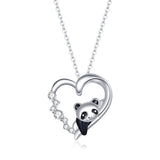 S925 Sterling Silver Adjustable Necklace with CZ and Enamel Pendant