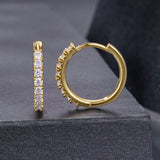 925 Sterling Silver Moissanite 0.03ct White Gold Plated Earrings 1.6cm for Women