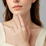 925 Sterling Silver & White Gold Plated Pavé CZ Ring