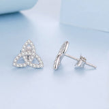925 Sterling Silver White Gold Plated Pavé CZ Earrings