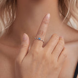 925 Sterling Silver Opal Pendant Ring for Women
