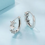 925 Sterling Silver Earrings with Pavé Setting CZ in Oxidized Silver