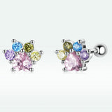 925 Sterling Silver Earrings with Pavé Setting and CZ