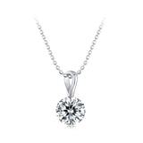 925 Sterling Silver Moissanite Necklace 40+5cm with White Gold Plating for Women