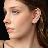 925 Sterling Silver White Gold Plated Moissanite Earrings 0.1 Carat for Women