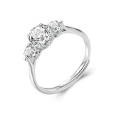 925 Sterling Silver Moissanite 6.5mm 1ct Ring, Size E for Women