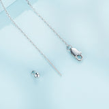 S925 Sterling Silver Plated Platinum Adjustable Necklace for Women