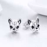 925 Sterling Silver Oxidized Enamel Earrings for Women 1*1cm