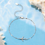 925 Sterling Silver White Gold Plated 16+5cm Bracelet with CZ Pendant for Women