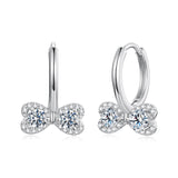 925 Sterling Silver Moissanite 0.20 Carat Earrings Plated White Gold for Women