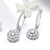 925 Sterling Silver Plated Platinum Pavé Setting CZ Earrings