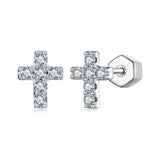 925 Sterling Silver Moissanite Earring 0.7x0.6cm for Women