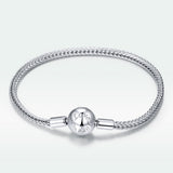 925 Sterling Silver Plated Platinum 17cm Bracelet for Men