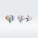 925 Sterling Silver Plated Platinum Earrings 0.5x0.6cm
