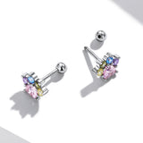925 Sterling Silver Earrings with Pavé Setting and CZ