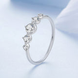 925 Sterling Silver Ring Size 6.0 with Pavé CZ in White Gold Finish for Women