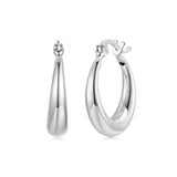 925 Sterling Silver White Gold Plated Earrings 3.0*0.7cm for Women