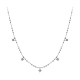 925 Sterling Silver 0.10ct Moissanite Necklace in White Gold, 40+5cm Chain for Women