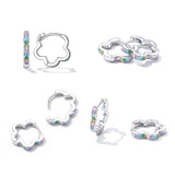 925 Sterling Silver Earrings with Pavé Setting CZ and Platinum Plating for Women