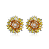 925 Sterling Silver Enamel & Glass Earrings for Women